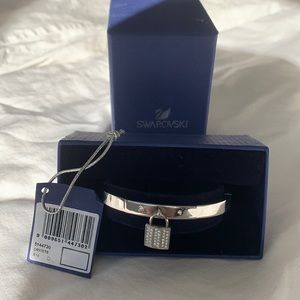 Swarovski silver cuff bracelet with bag detail
